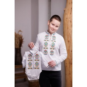 Ошатний боді-вишиванка "Півники для малюка"